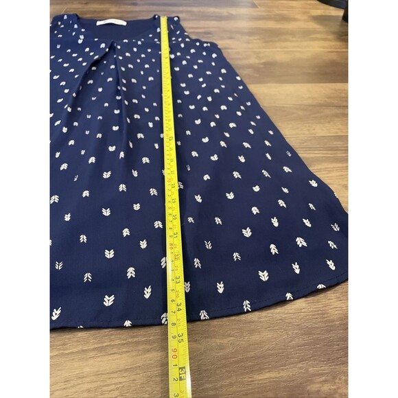 The Impeccable Pig Size Large Mini Tank Dress Navy Blue V Neck Southern Coastal - Picture 5 of 8